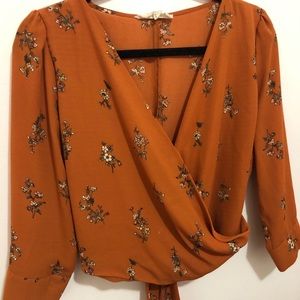 Burnt orange floral top